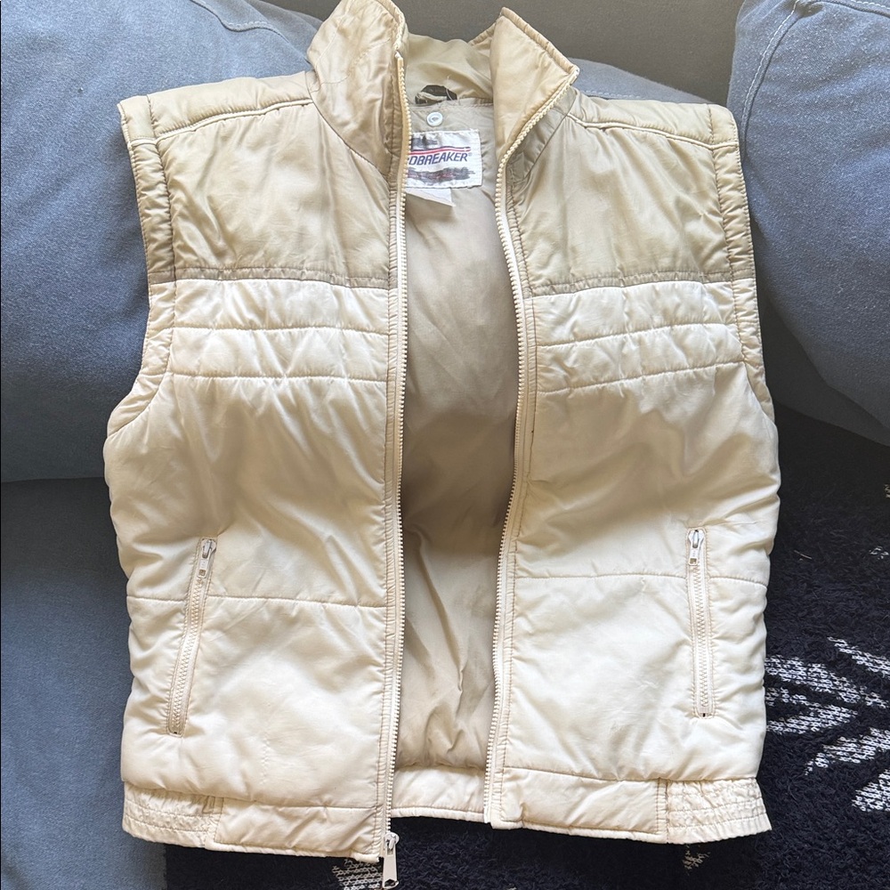 Vtg Windbreaker nylon vest w/ hood EUC
